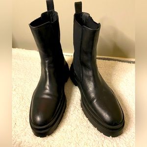 Zara leather Chunky High Boots